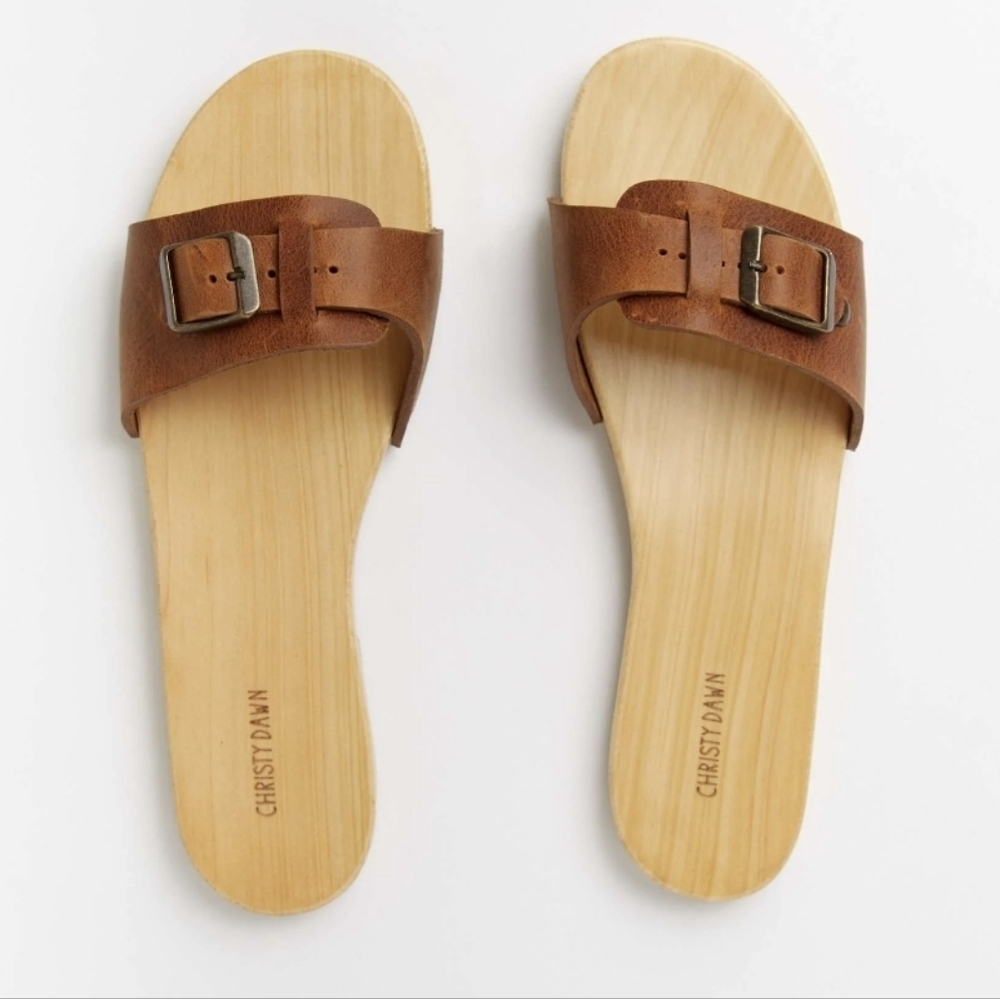 Christy Dawn Ventura Clog Cognac Leather 7 - Picture 3 of 11